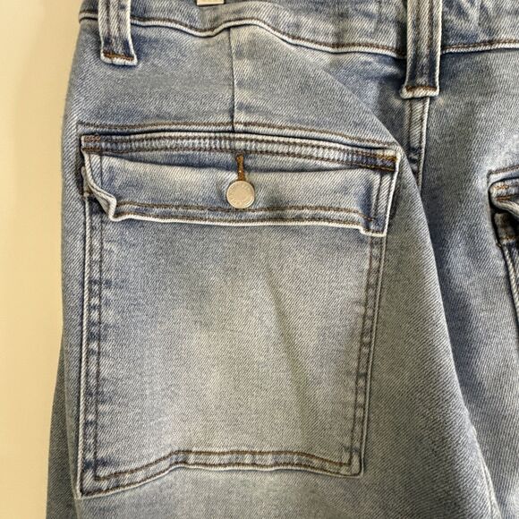Judy Blue Jeans 18W High Waist Cargo Wide Leg JB88924 Light Wash Blue Stretch - Picture 7 of 16